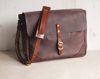Mens leather satchel | Etsy