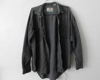 LARGE Vintage 1990s LEVI STRAUSS Gray Long Sleeve Shirt