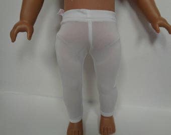 White Knit Leggings for 18 Inch Dolls--Shown on my American Girl Doll