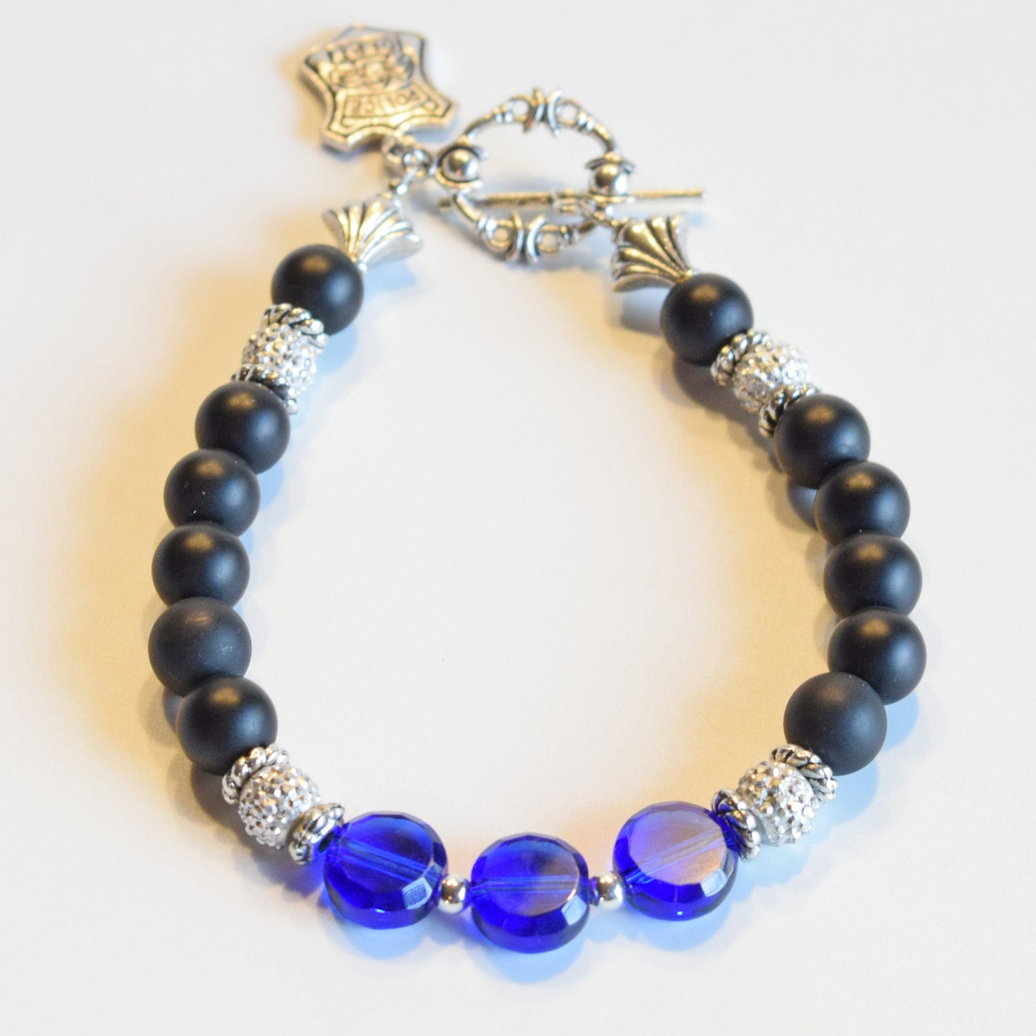 Thin Blue Line Bracelet Blue Lives Matter Women's by Dunglebees