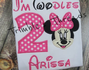 Twodles Birthday Shirt / Minnie Mouse 2nd Birthday Shirt / Minnie Birthday / Personalized / Girl