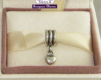 Sale! 100% Sterling Silver Charm European bead puffy Heart fits Pandora Charm bracelet and to all European Bracelets