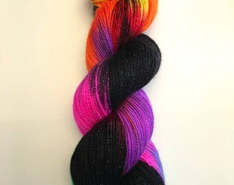 Yarn,MAGIC SHOW, sparkle sock yarn, hand dyed merino wool, dyed sock yarn, dyed worsted yarn, hand dyed DK yarn, hand dyed fingering yarn