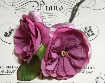 Vintage pink millinery flowers