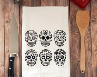 Sugar Skull Tea Towel