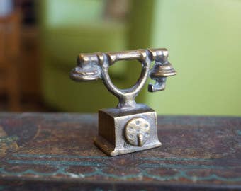 Miniature Brass Antique Telephone