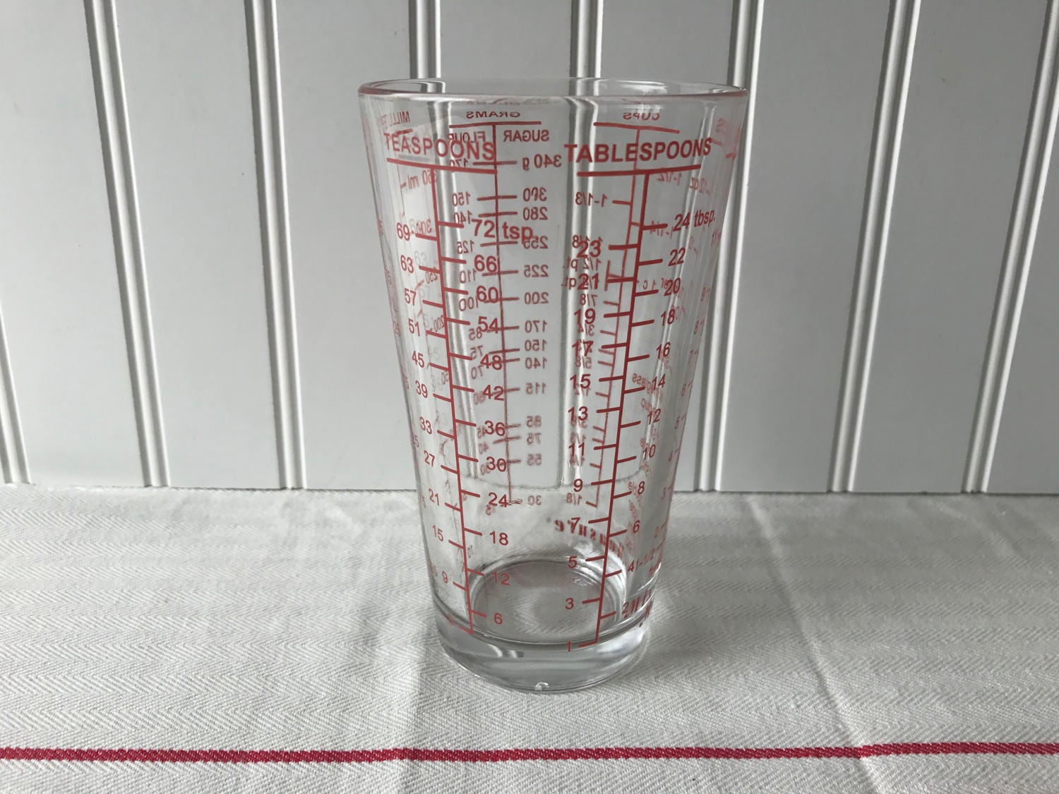 Vintage Bar Measuring Glass Mix N' Measure Clear Glass
