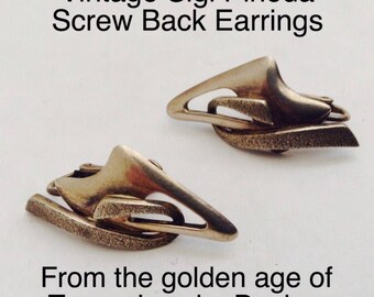 Taxco 925 Vintage Sigi Pineda Screw Back Earrings From The 1950s For Collectors.