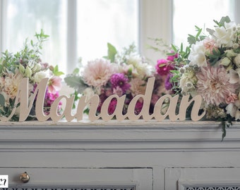 Nursery Name Sign wooden letters, script font, Baby Name Plaque- DIY or painted, Personalized nursery baby name wall hanging nursery
