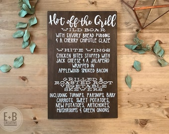 Custom menu boards - wedding, party