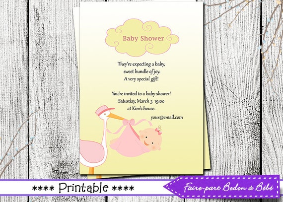 Baby Shower Invitation Invitation Card Digital printable