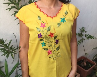 Mexican blouse, boho Mexican blouse, Mexican embroidered blouse