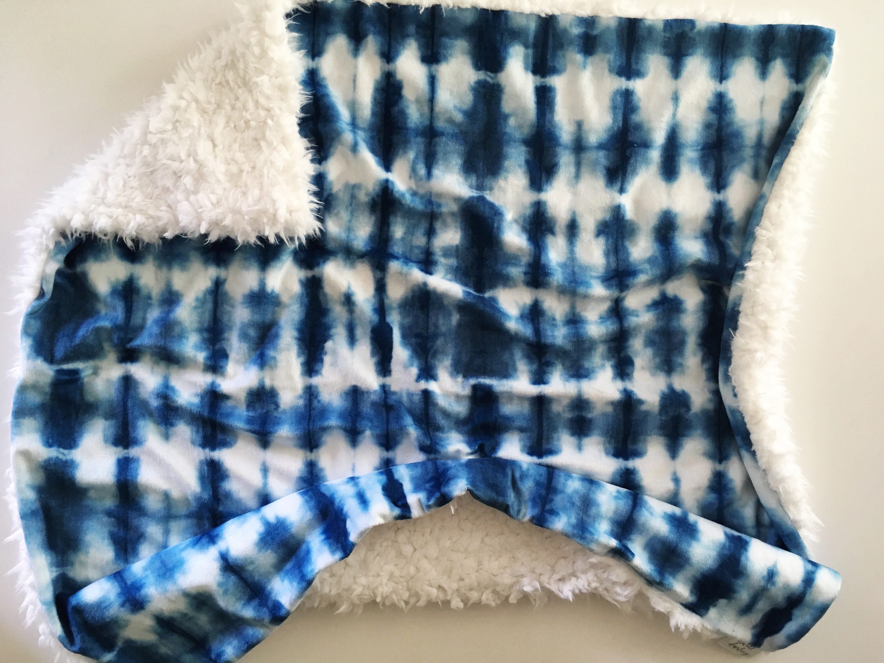 Tie dye Shibori Blue Blanket tie dye blue blanket stripe