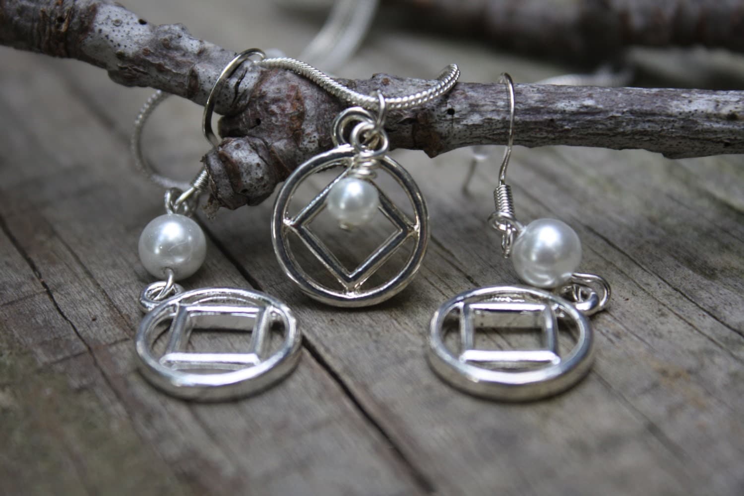 Narcotics Anonymous jewelry set Recovery gift set Sobriety