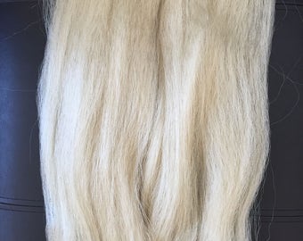 Rubio platino 100 por ciento maraña de pelo del Kanekalon, largo 48 pulgadas de suave y sedoso y resistente al calor pelo para extensiones o trenzas, muñeca Reroots
