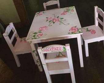 Rose Garden Childs Table and Chair set