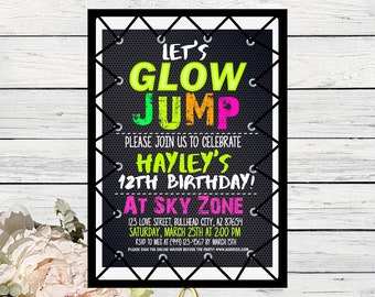 Trampoline Party invitation Sky Zone Birthday Invitation