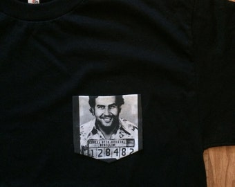 Pablo Escobar Narcos Mugshot Pocket Tee