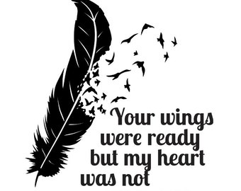 Download Items similar to Your wings were ready memorial decal on Etsy