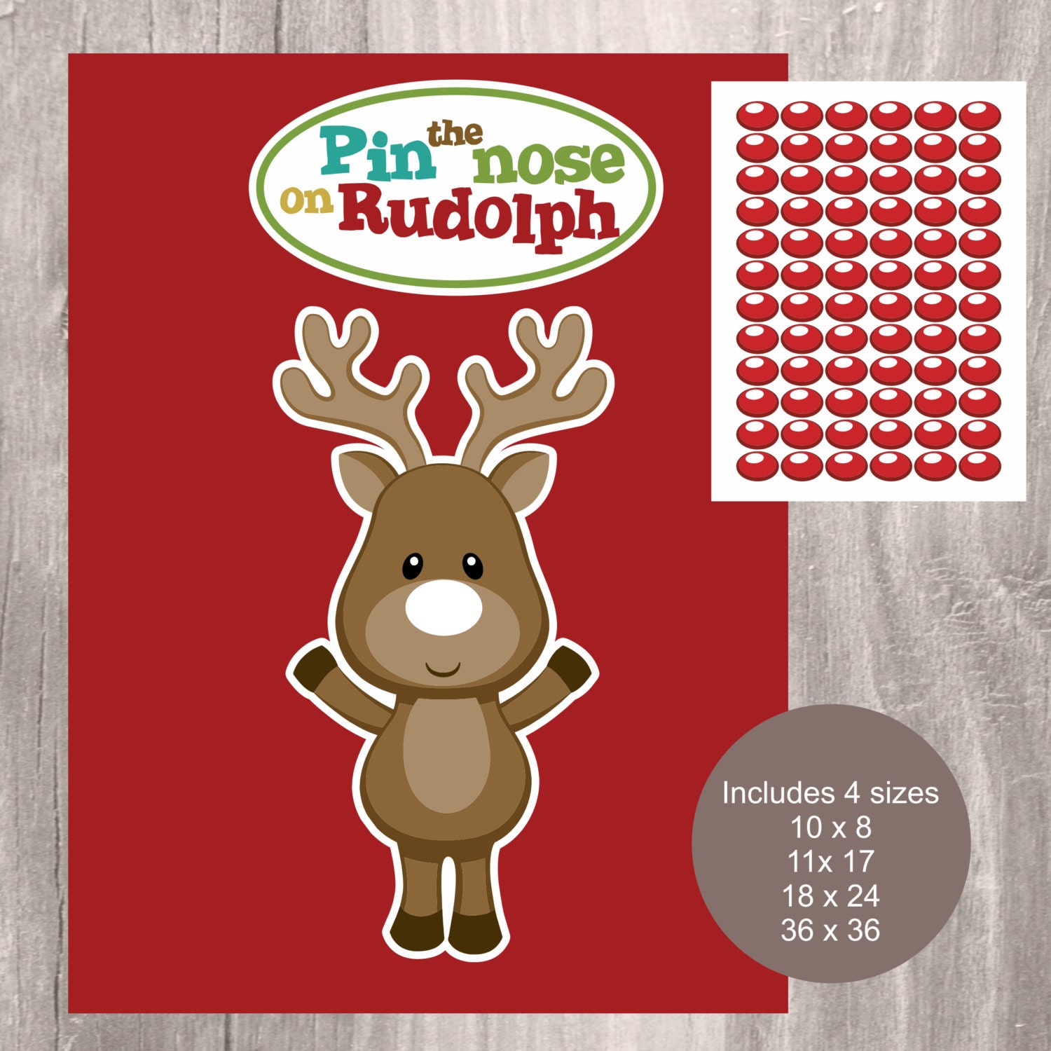 Printable Pin The Nose On Rudolph