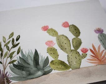 Cactus Garden - Original Watercolor Painting