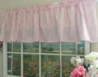 Shabby Chic Pink Valance ~ 68 Inches Wide