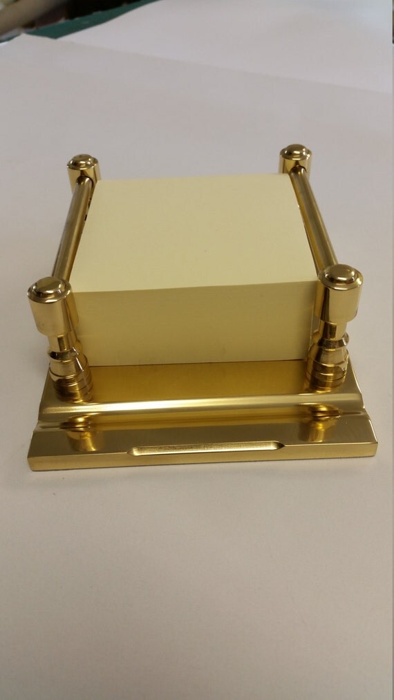 Solid Brass 3x3 Cube Sticky Note Holder