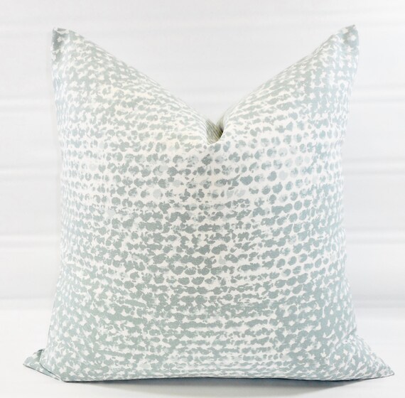 Blue Pillow cover. Zoey Spa Blue & White. Bold Modern Cushion