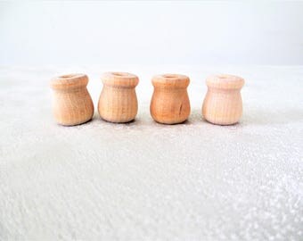 Unfinished Wooden Candle Cups Set Of 4, Little Wooden Cups Set Of 4, Wood Fairy Cups, Wood Fairy Vases