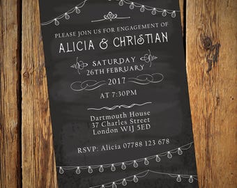 Engagement Party Invitations - Chalkboard