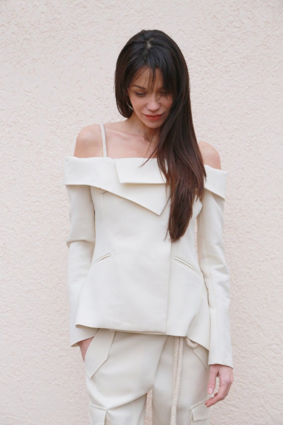 White Blazer/All Season Coat/Extravagant Blazer/Jacket with