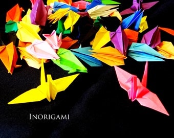 100 Origami 3" Cranes / Various colors / Multi colors / Decoration / wedding / Party / interior / Baby shower / Japanese style / Gift ideas