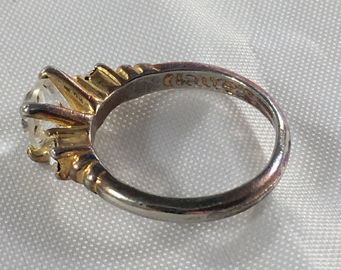 Storewide 25% Off SALE Vintage Two Tone Gold & Silver Claire's Designer Cocktail Ring Featuring Rhinestone Baguette Design Storewide 25% Off SALE Vintage Two Tone Gold & Silver Claire's Designer Cocktail Ring Featuring Rhinestone Baguette Design