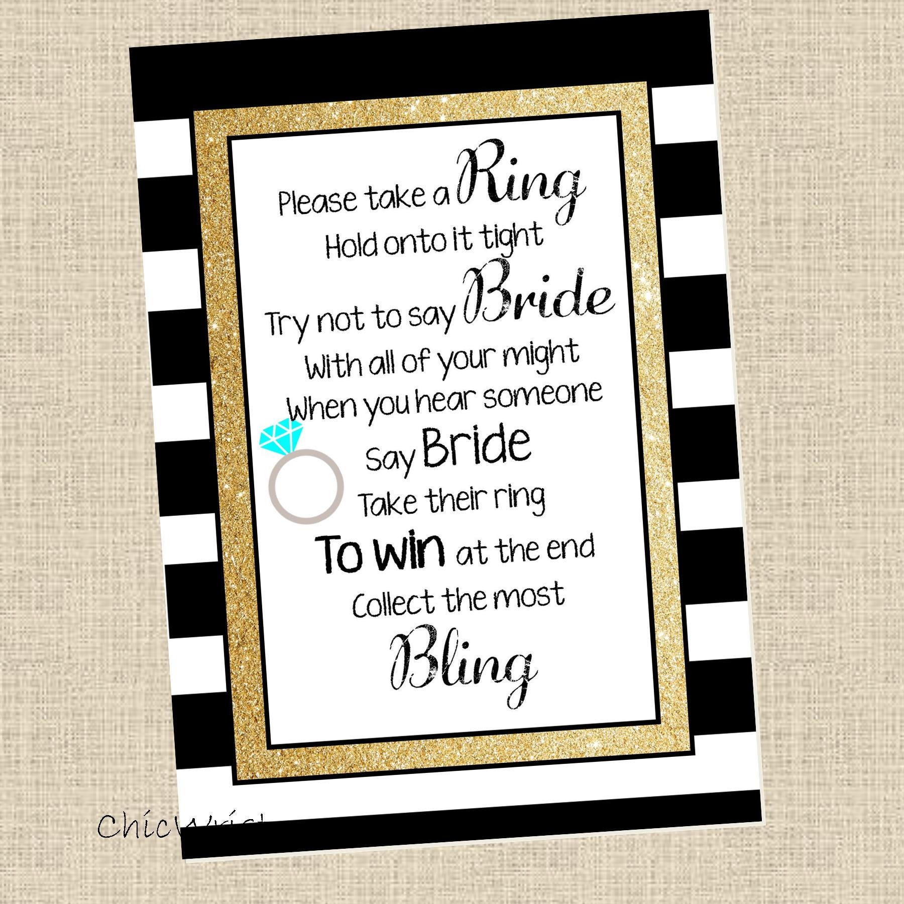 Printable Bridal Shower Game Put A Ring On It Dont Say