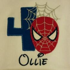 spiderman number 4 appliquebirthday number 4 appliquemy 4th