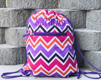 Personalized Drawstring Backpack - Drawstring Bag - Gym backpack - Cinch Sack - Gym Bag - Girls Drawstring Backpack - Pink Drawstring Bag