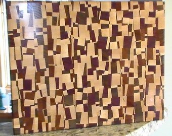 Chaotic End Grain Cutting Board Butcher Block 14.25 x 11.25 x 1.75 inches