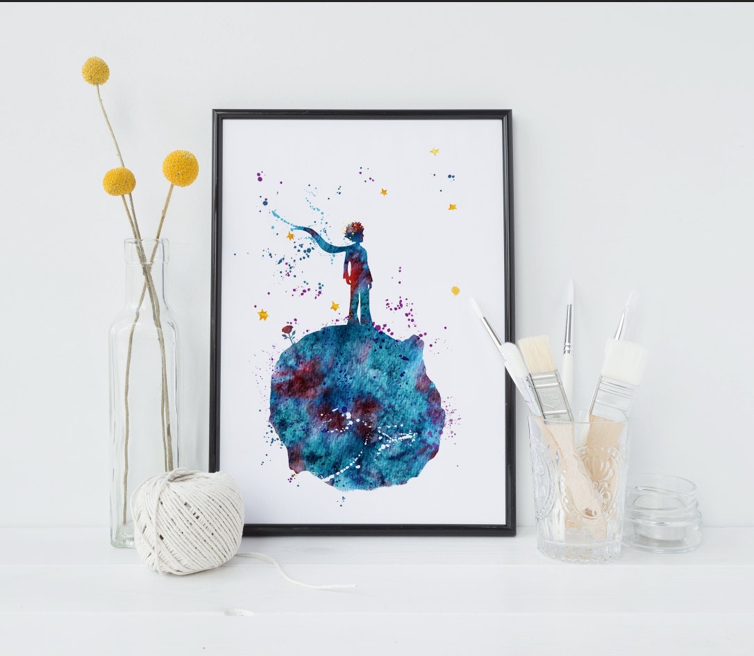 The Little Prince Art Print For Children Gift Watercolor Art