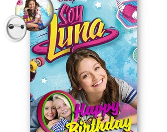 Disney Soy Luna Personalised Photo A5 Birthday With Free 50mm Badge