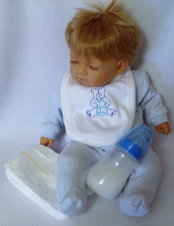 Reborn Baby Doll Fake Faux Milk Bottle Nappies And Embroidered