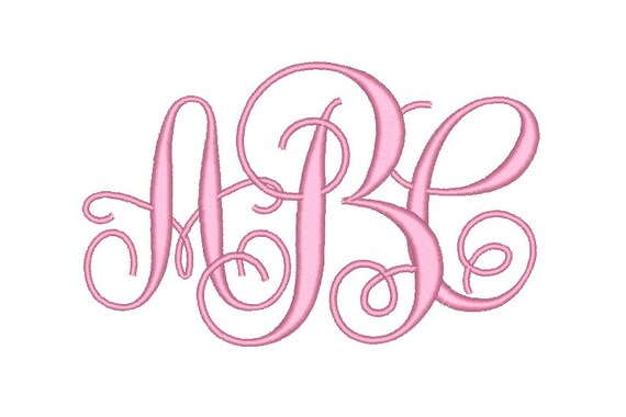 Intertwined Monogram Font Machine Embroidery Monogram