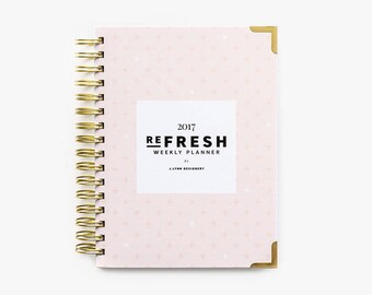 SALE! 2017 Refresh Weekly Planner: Pink Plus Pattern // Weekly Planner, 2017, Agenda, Wire-bound, Calendar, Planning, Weekly