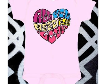 All You Need Is Love Onesie; Beatles Onesie; Beatles Baby Onesie; All You Need Is Love Crawler; Beatles Crawler; Beatles Bodysuit