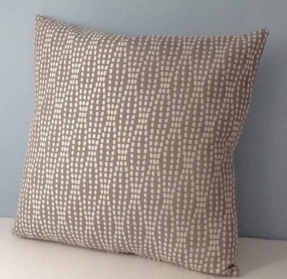 Taupe throw pillow. Waverly Strands 20x20 pillow cover. Gray