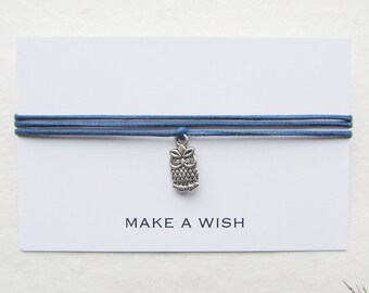 Wish bracelet, make a wish bracelet, friendship bracelet, owl bracelet, W31