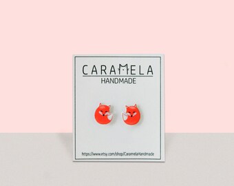 Fox Stud Earrings Animal stud Red Fox Earrings Small Post Earrings Animals earring Woodland Forest Wild animals stud earrings Gift