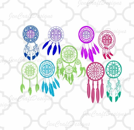 Download Dream Catcher Svg Monogram DreamCatcher Designs Feathers Pack