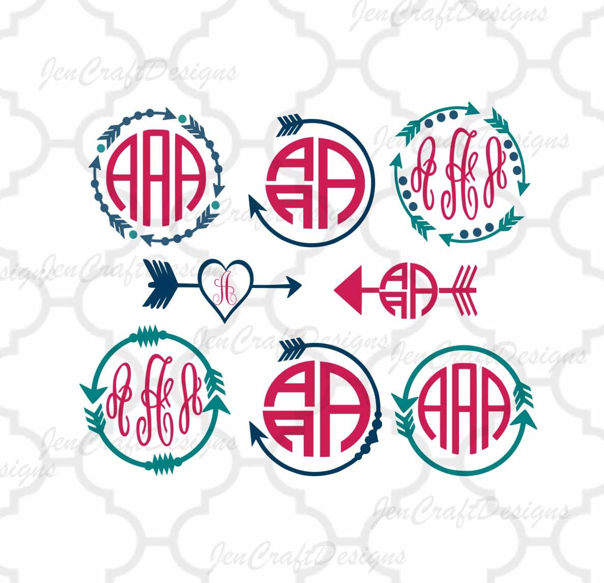 Download Arrow Monogram Frames Svg cutting file, SVG EPS Png DXF ...