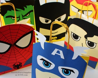 Superhero favor bags Superhero birthday party decorations for boy and girl party favors Super hero decorations Superhero first birthday 1st