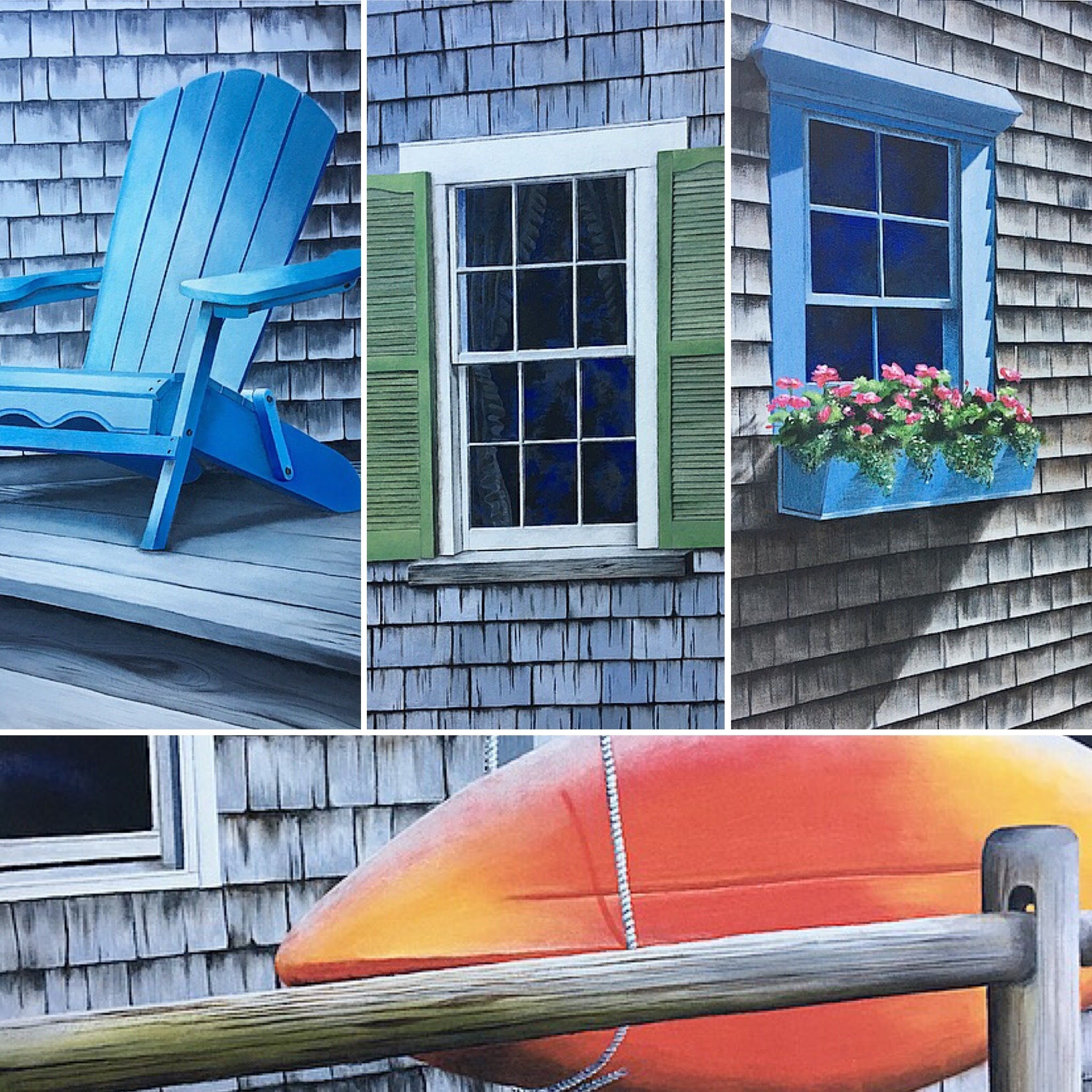 Cape Cod set of four Fine Art Prints nautical wall decor